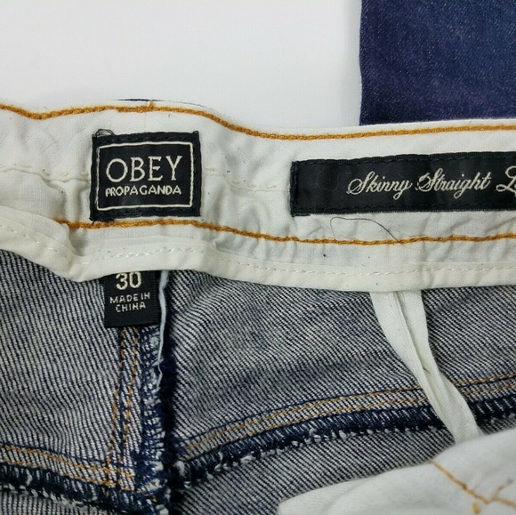 COPY - Obey Womens Size 30 Dark Blue Wash Skinny … - Picture 2 of 7